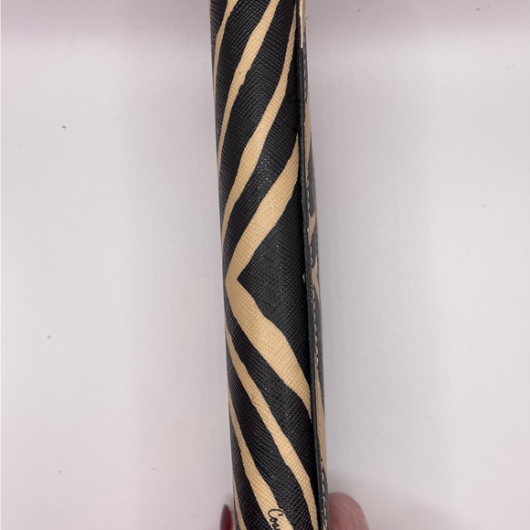 Coach Zebra-Stripe Zip Wallet — Black & Tan - Picture 8 of 12